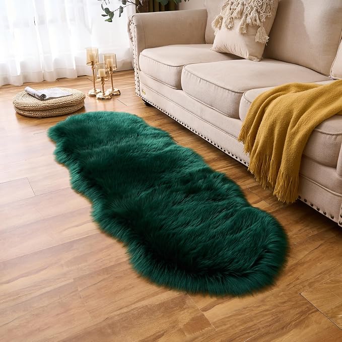 EasyJoy Ultra Soft Fluffy Shaggy Area Rug Faux Fur Rug Chair Cover Seat Pad - Image 5