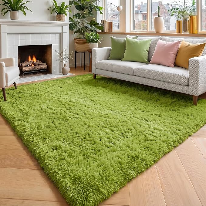 Amdrebio Grass Green Area Rug 8x10 - Image 3