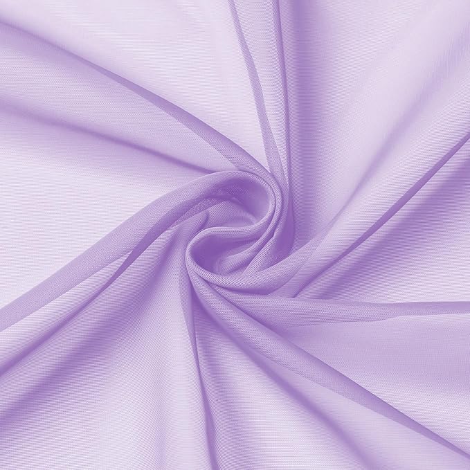 Aiyufeng Light Purple Sheer Curtain Panels Pair Sold 96 Inch Length, Light - Image 5