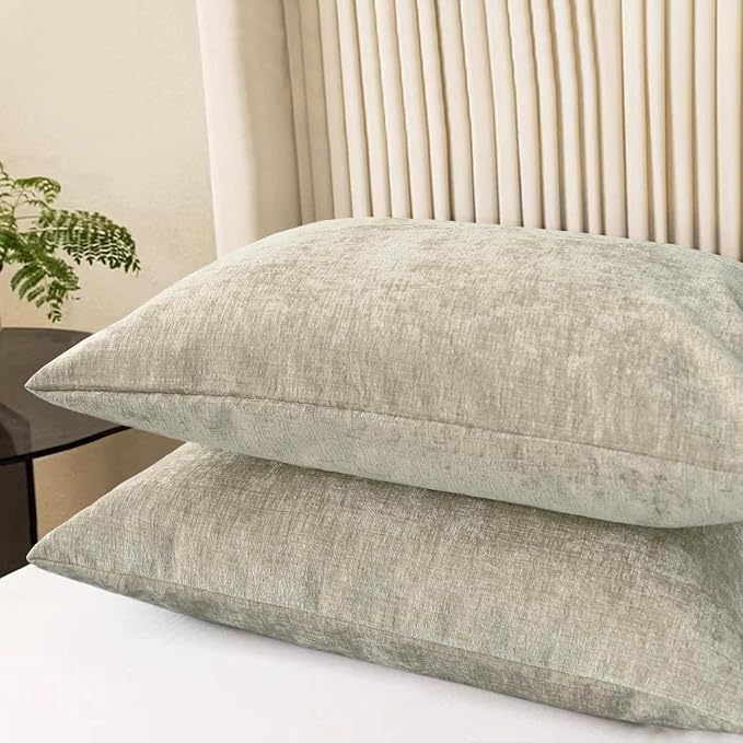 CaliTime Throw Pillow Covers Decorative 20 X 26 Inches Pack of 2 Cozy Chenille - Image 3