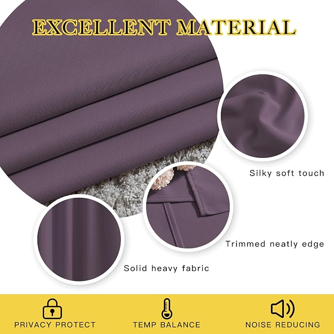 NICETOWN Plum Curtains and Drapes - Image 3