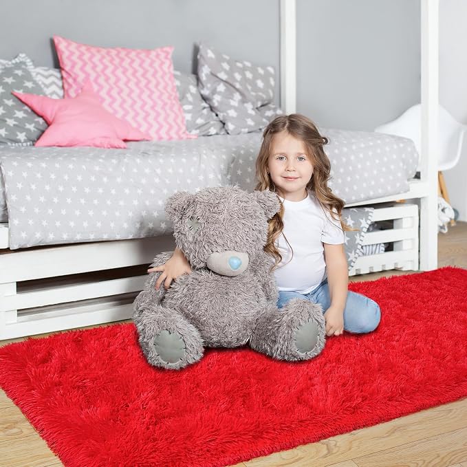 Pionblank Fluffy Runner Rugs for Bedroom 2x6, Modern Shaggy Area Rug for - Image 2