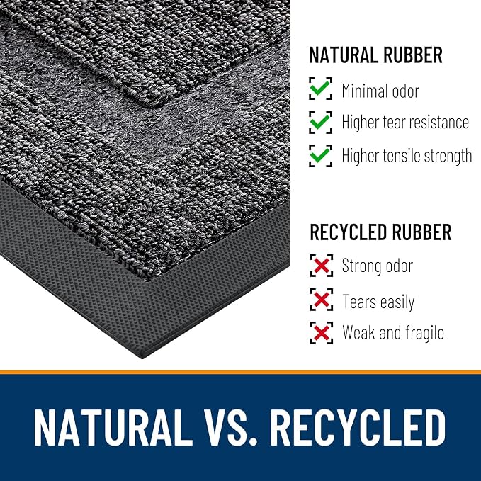 OLANLY Front Door Mat Outside 59x34, All-Season Heavy-Duty Rubber Doormat | - Image 3