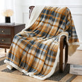 PU MEI Sherpa Blanket Twin Plaid Thick Bed Blanket, 60”*80” Super Soft Flannel by HOME