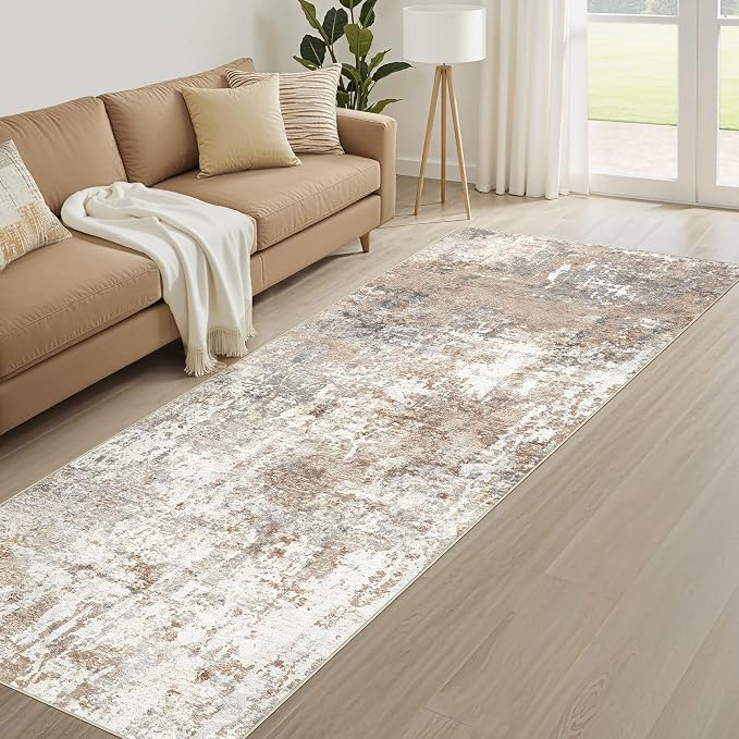 LOONGRUG Runner Rug 3x8 Washable Non-Slip Kitchen Neutral Modern Rug | Abstract - Image 8