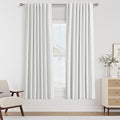 Guken White 100% Blackout Linen Curtains 52 Inch Wide by 66 Inch by Guken