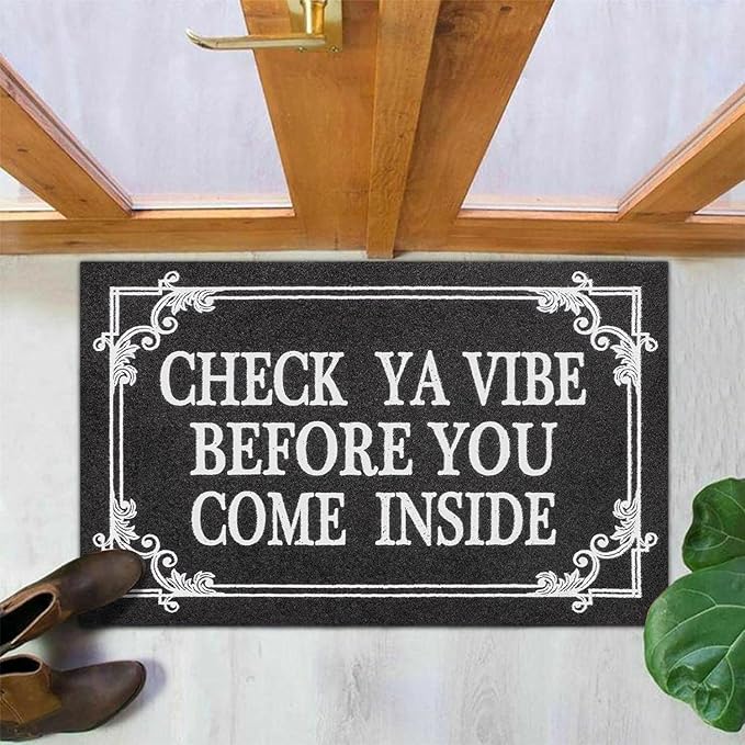 Indoor Door Mat Welcome Mats for Front Door Outdoor Entry Black Doormat - Image 4