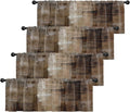Emvency 4 Pack Valances Window Treatments, Abstract Dark Brown Art Painting by Emvency