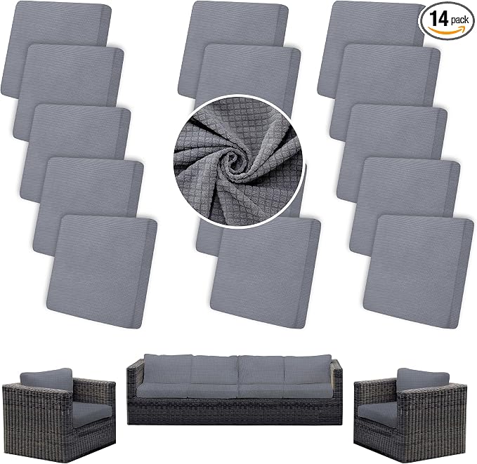Outdoor Cushion Covers Set, Replacement by SUKAIKEQA