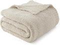 Bedsure Beige Knit Throw Blanket by BEDSURE