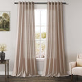 Oatmeal Linen Curtains 108 Inches Long 2 Panels Set by Nanspring