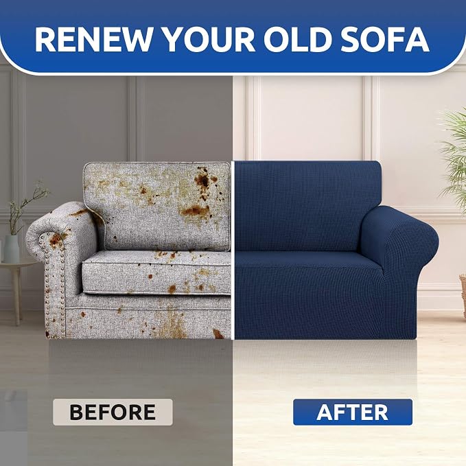 KEKUOU Stretch Loveseat Sofa Cover Slipcover, Couch Covers - Image 7