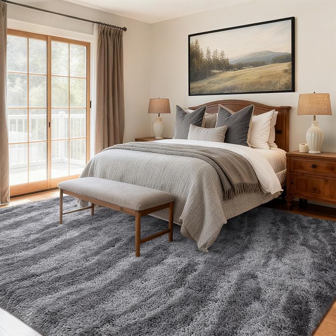 Area Rugs for Living Room, Tie-Dyed 4x6 Feet Soft Fluffy Shagg Plush Rug High - Image 2