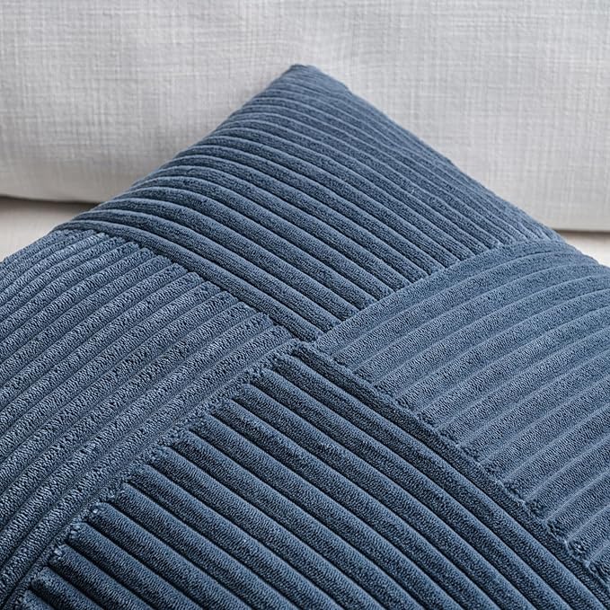 Fancy Homi Set of 2 Dusty Blue Boho Long Lumbar Body Decorative Throw Pillow - Image 3