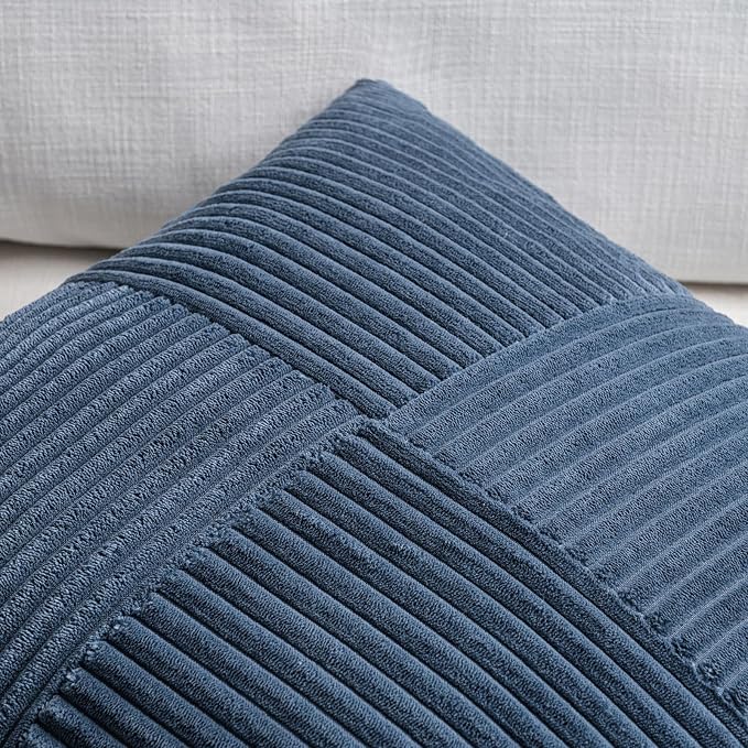 Fancy Homi 2 Packs Dusty Blue Decorative Throw Pillow Covers 16x16 Inch - Image 3