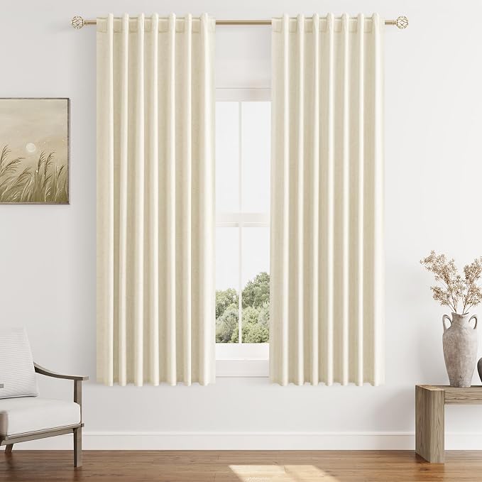 Guken 100% Blackout Curtains 63 Inch Length 2 Panels Set by Guken