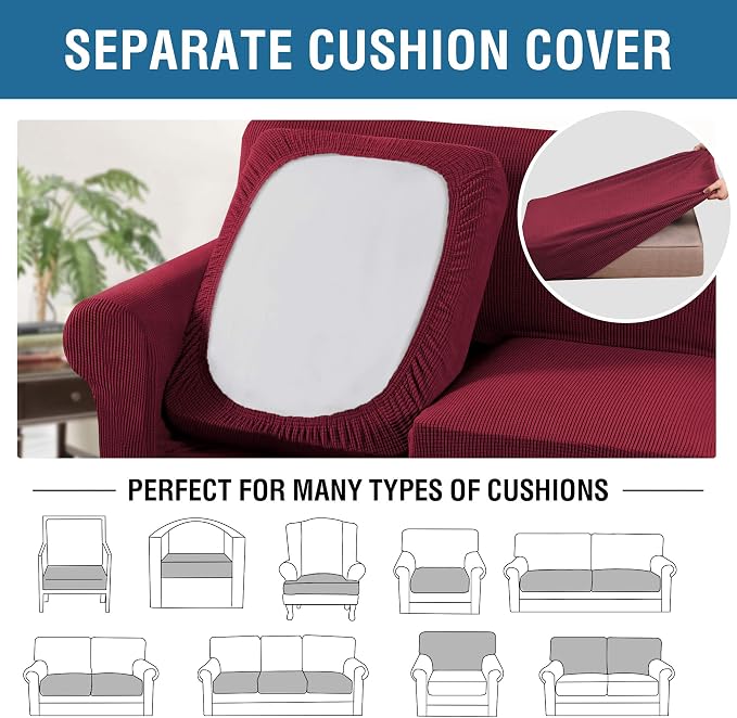H.VERSAILTEX 4 Piece Stretch Sofa Covers - Image 5