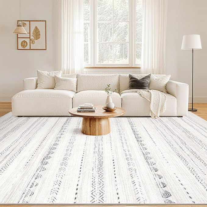 Nakagishi 6x10 Area Rugs Living Room: Washable Boho Large Neutral Soft - Image 4