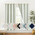 NICETOWN Sage Green High-End Thermal Flax Linen Curtains, Full Blackout Privacy by NICETOWN