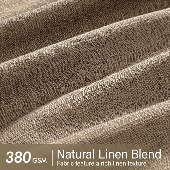 MIULEE Pinch Pleated Thick Linen Curtains 84 Inches Long 2 Panels - Image 4