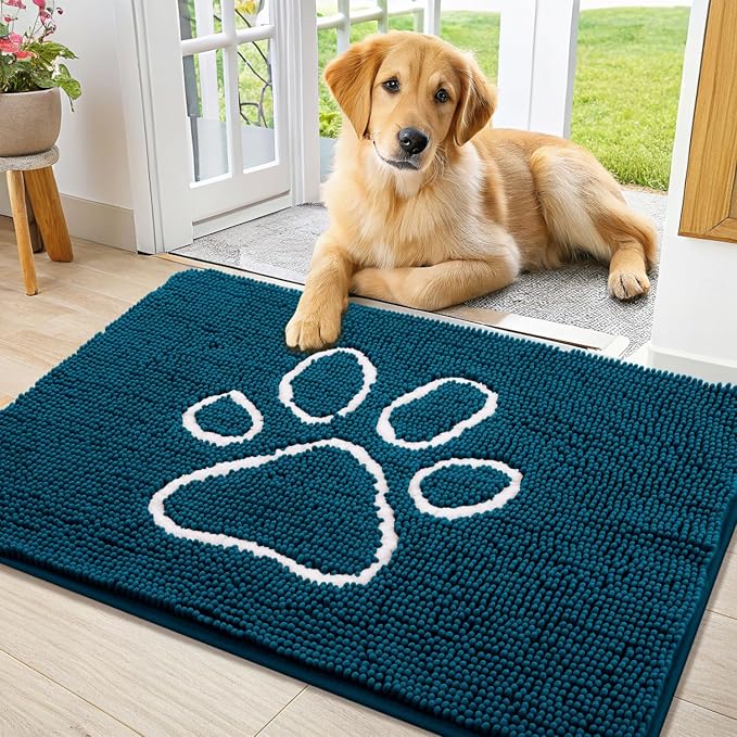 Smiry Dog Door Mat for Muddy Paws, Absorbent Dirt Trapper Non Slip Quick Dry by Smiry