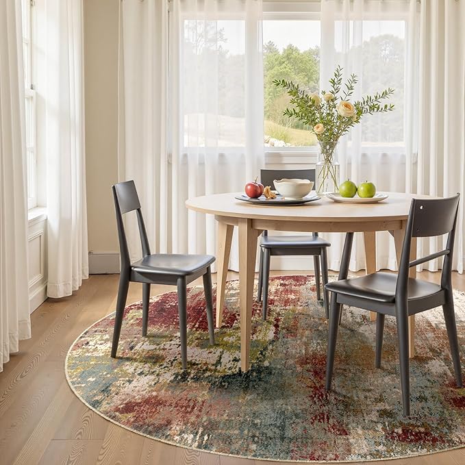 Washable Area Rugs 6ft Non-Slip Modern Abstract Soft - Image 3