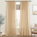 Tan Linen Curtains 84 inches Long by Jolilight