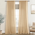 Tan Linen Curtains 102 inches Long by Jolilight