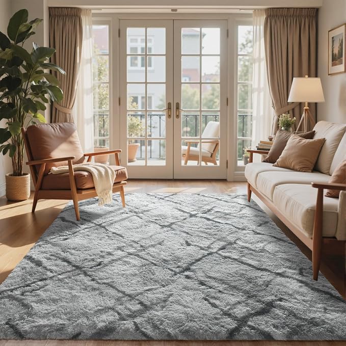 8x10 Ft Extra Large Shag Rugs for Living Room, Tie Dyed Ultra Soft Fluffy Furry - Image 2
