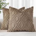 decorUhome Throw Pillow Covers 20x20 Inch Set of 2, Soft Plush Faux Wool Light by decorUhome