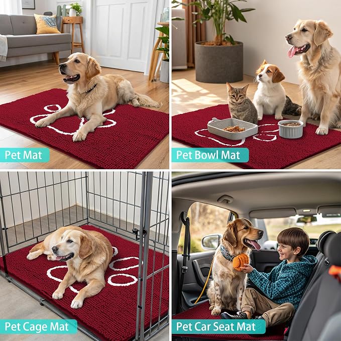 Smiry Dog Door Mat for Muddy Paws, Absorbent Dirt Trapper Non Slip Quick Dry - Image 8