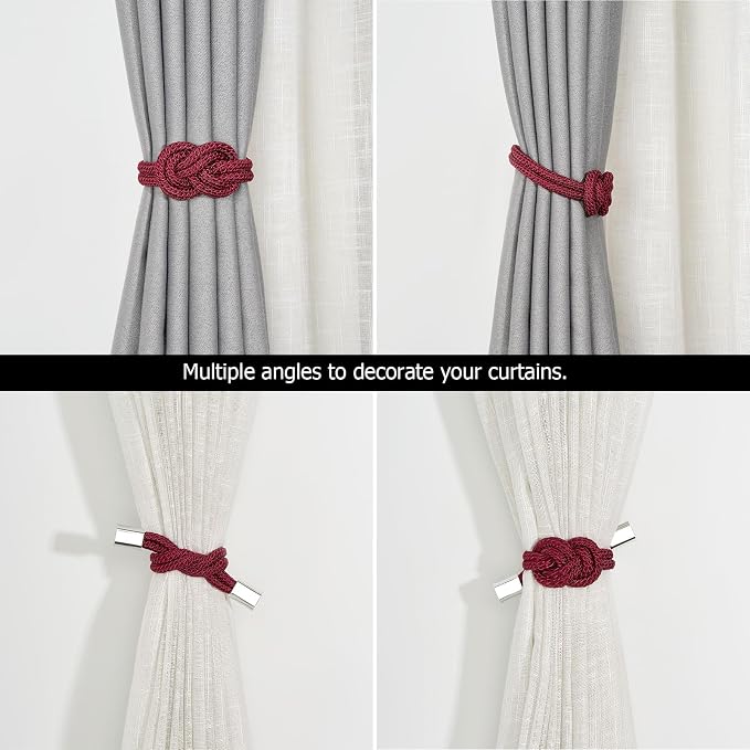 NICEEC 2 Pack Mini Magnetic Curtain Tiebacks Nordic Simple Style Drape Tie - Image 5