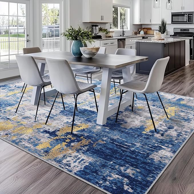 Washable Area Rugs Square 10ft Non-Slip Modern Abstract Soft - Image 8