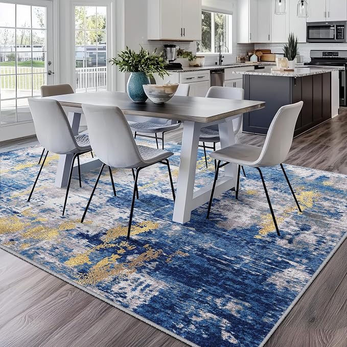 Washable Area Rugs 8'x10' Non-Slip Modern Abstract Soft - Image 4