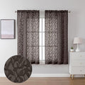 Lecloud Leia 2 Panels Sheer Chocolate Brown Curtain 54 Inch Length, Light by Lecloud