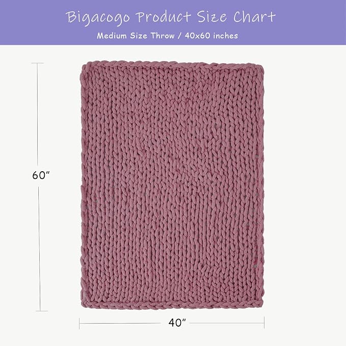 Bigacogo Chunky Knit Throw Blanket - Image 2