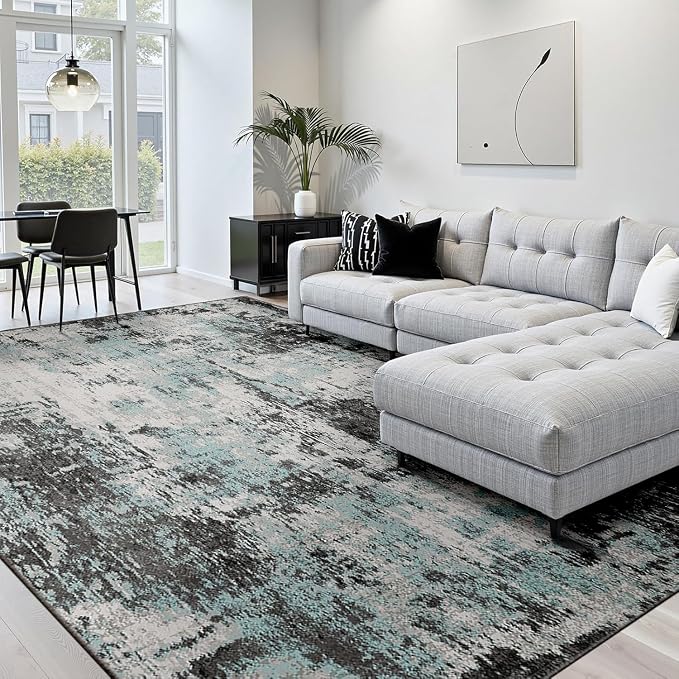 Washable Area Rugs 6'x8' Non-Slip Modern Abstract Soft - Image 2