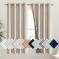 NICETOWN Cream Linen Complete Blackout Curtains 48 inches by NICETOWN