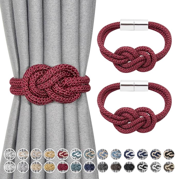 NICEEC 2 Pack Mini Magnetic Curtain Tiebacks Nordic Simple Style Drape Tie by NICEEC