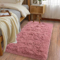 Soft Runner Rugs for Bedroom Hallways, 2x4 Blush Pink Fluffy Shag Throw Area by Ailyei