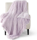 Bedsure GentleSoft Fuzzy Sherpa Faux Fur Twin Blanket Lavender Purple Cozy Gifts by BEDSURE