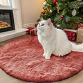 OLANLY Rust Red Round Rugs for Bedroom by OLANLY