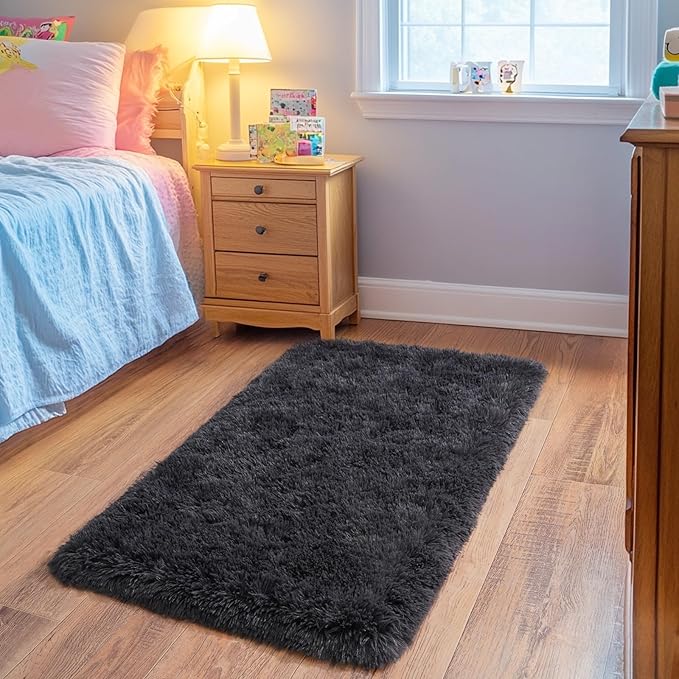 Small Rugs for Bedroom, Fluffy 2x3 Rug Throw Non Slip for Bedside Dorm Kids Room - Image 6