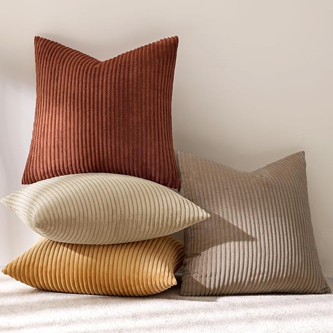 MIULEE Boho Farmhouse Terra Cotta Throw Pillow Covers 18x18 Inch Set of 4 - Image 6