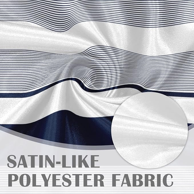 Emvency 2 Pack Valances Window Treatments, Striped Navy Nautical Minimalist - Image 4