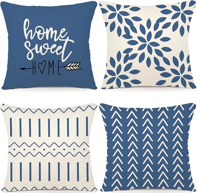 YCOLL Pillow Covers 22x22 Set of 4, Modern Sofa Throw Pillow Cover, Decorative by PillowCoversExpert