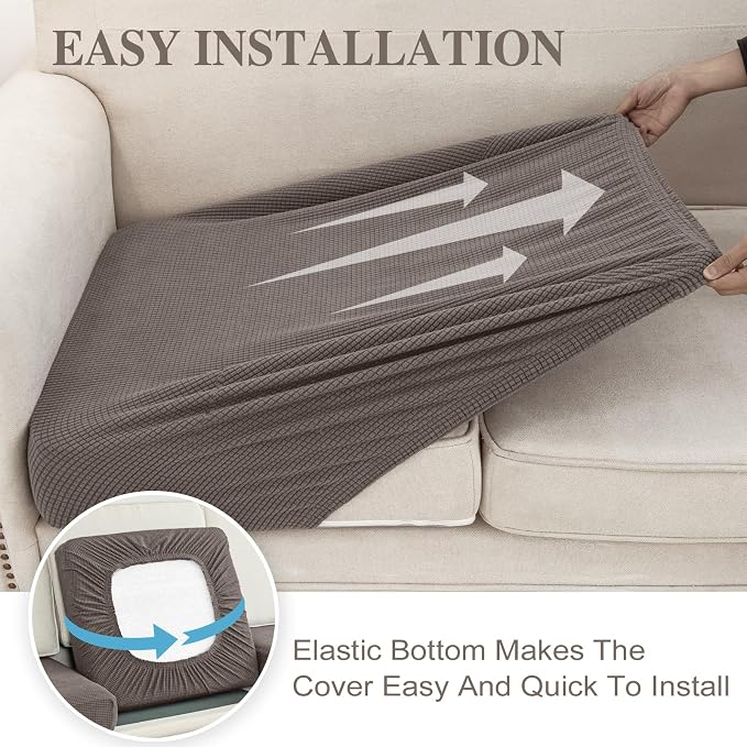 Couch Cushion Covers Seat Cushion Cover Stretch Couch Cover Separate Sectional - Image 5