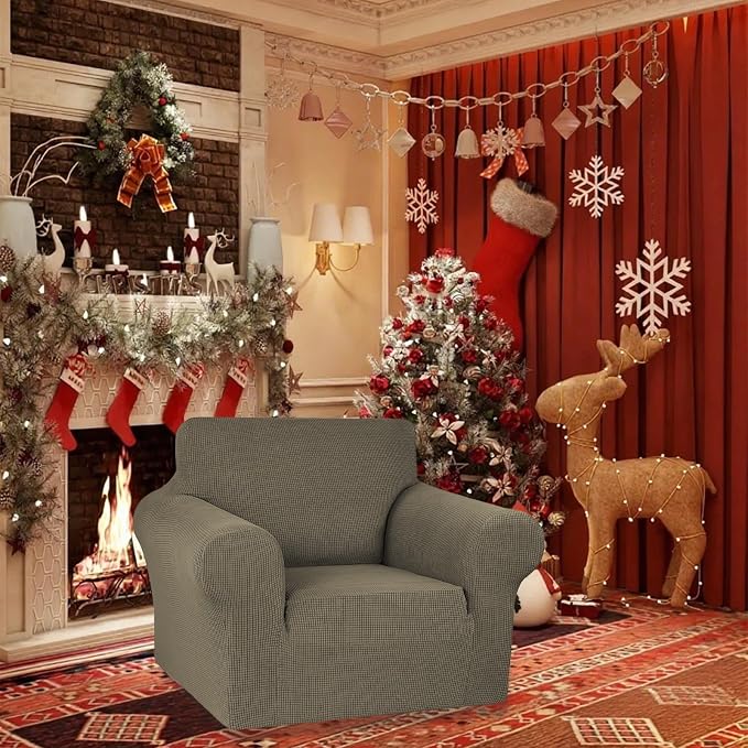 KEKUOU Stretch Single Sofa Slipcover 1 Piece Couch Sofa Cover Furniture - Image 2