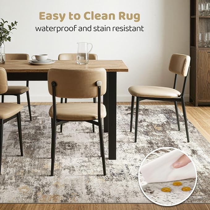 LOONGRUG 10x14 Area Rugs Washable Large Neutral Modern Living Room Rug | - Image 6