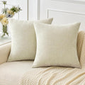 MIULEE Pack of 2 Cream Throw Pillow Covers 16x16 Inch Soft Chenille Pillow by MIULEE